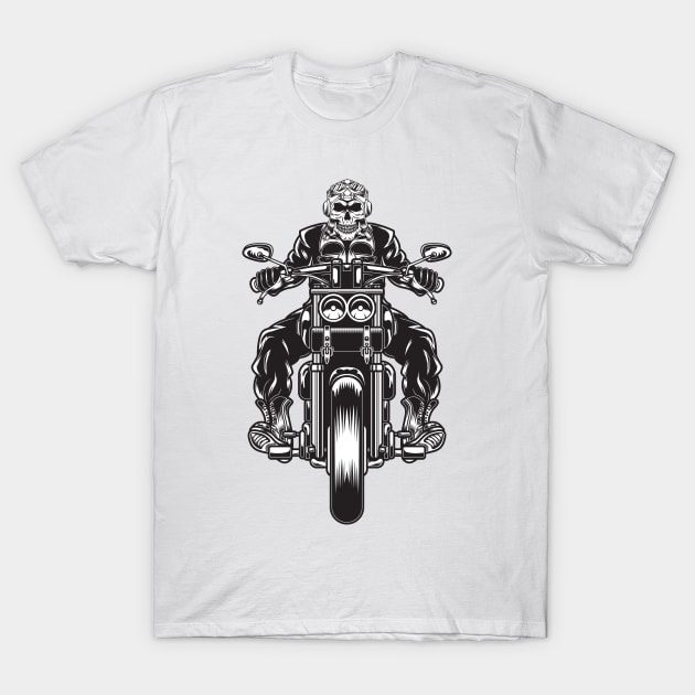 Vintage Skull Rider T-Shirt by JagatKreasi